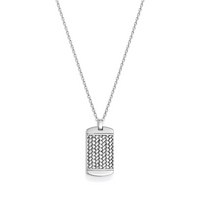 WEAVED SQUARE SHAPE MEN SILVER NECKLACE