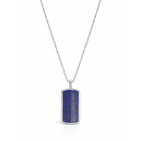 RECTANGULAR SHAPE MEN SILVER NECKLACE