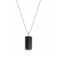 RECTANGULAR SHAPE MEN SILVER NECKLACE
