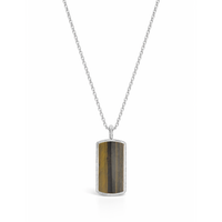 RECTANGULAR SHAPE MEN SILVER NECKLACE