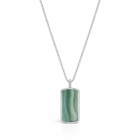 RECTANGULAR SHAPE MEN SILVER NECKLACE