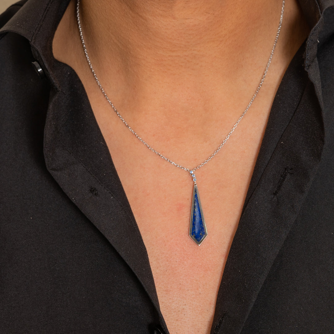 SWORD SHAPE MEN SILVER NECKLACE