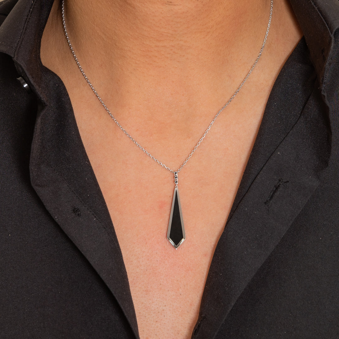 SWORD SHAPE MEN SILVER NECKLACE