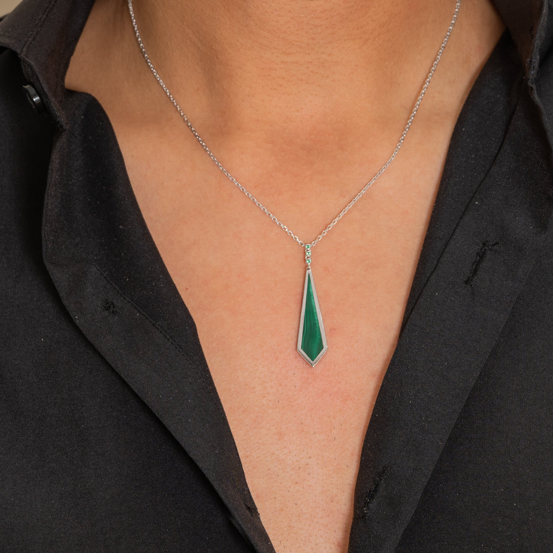 SWORD SHAPE MEN SILVER NECKLACE