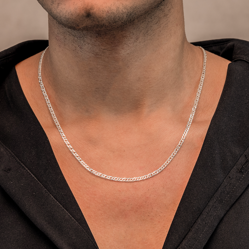 GOURMET CHAIN MEN SILVER NECKLACE