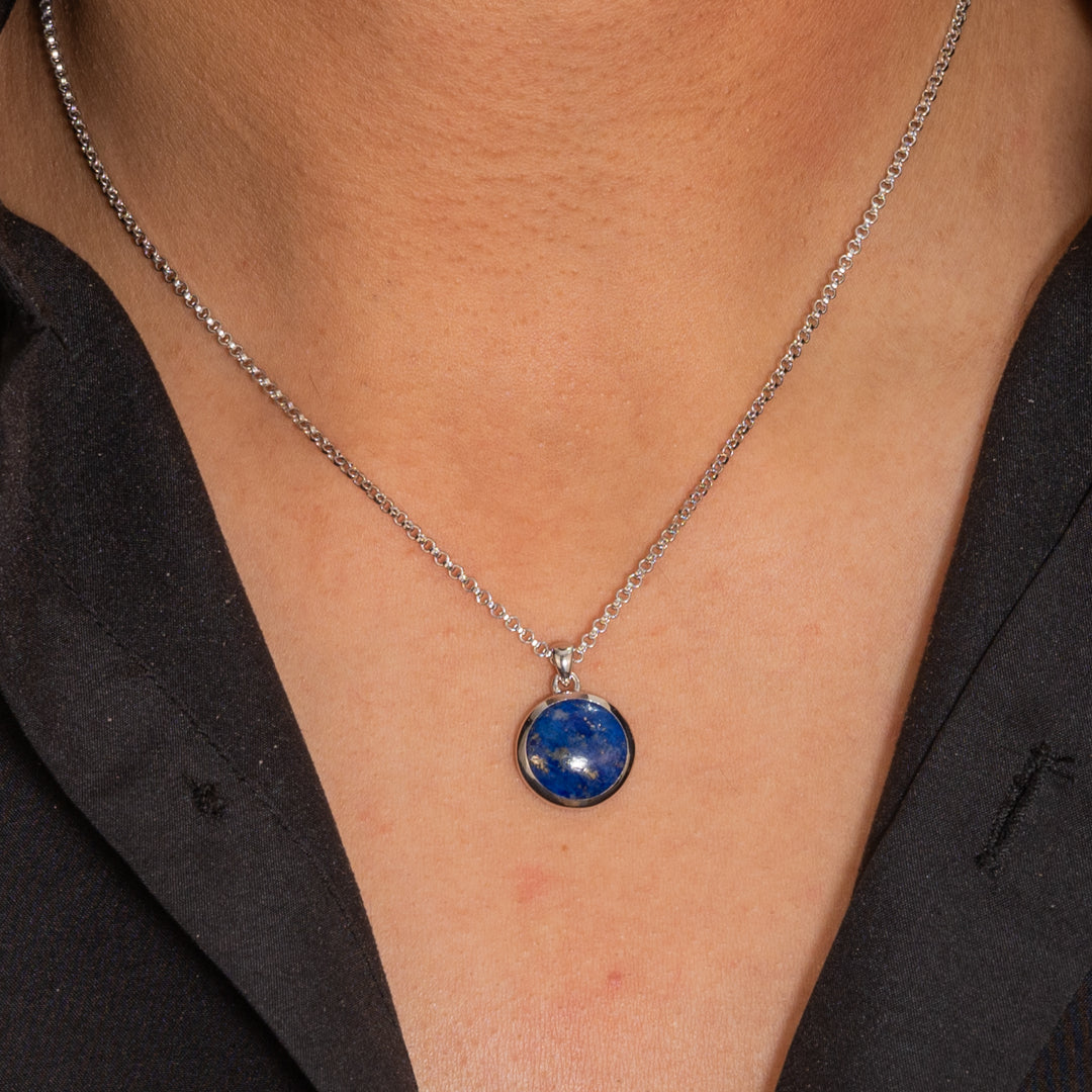 CIRCLE SHAPE MEN SILVER NECKLACE