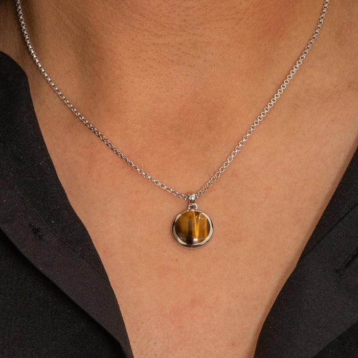 CIRCLE SHAPE MEN SILVER NECKLACE