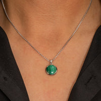CIRCLE SHAPE MEN SILVER NECKLACE