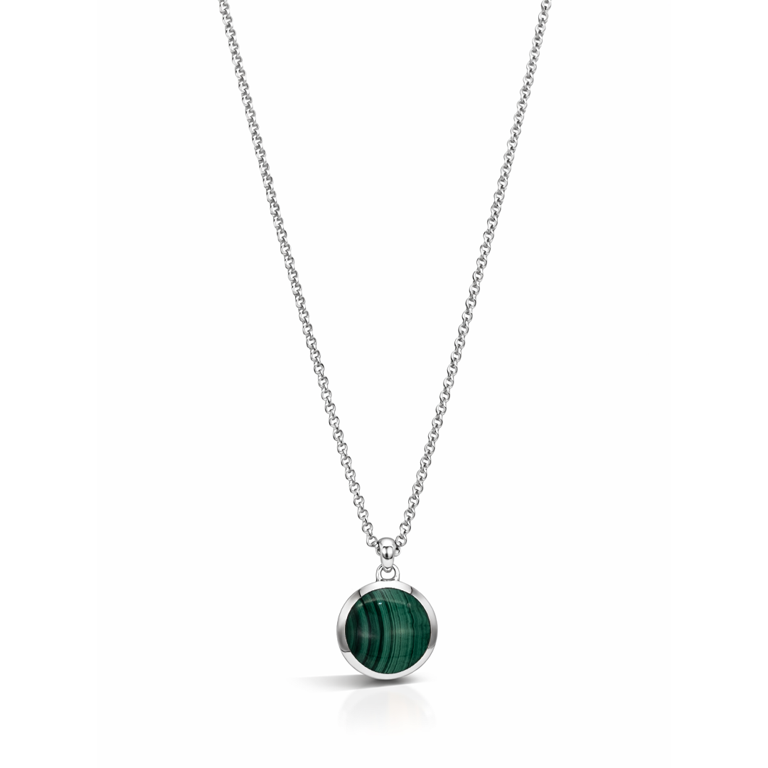 CIRCLE SHAPE MEN SILVER NECKLACE