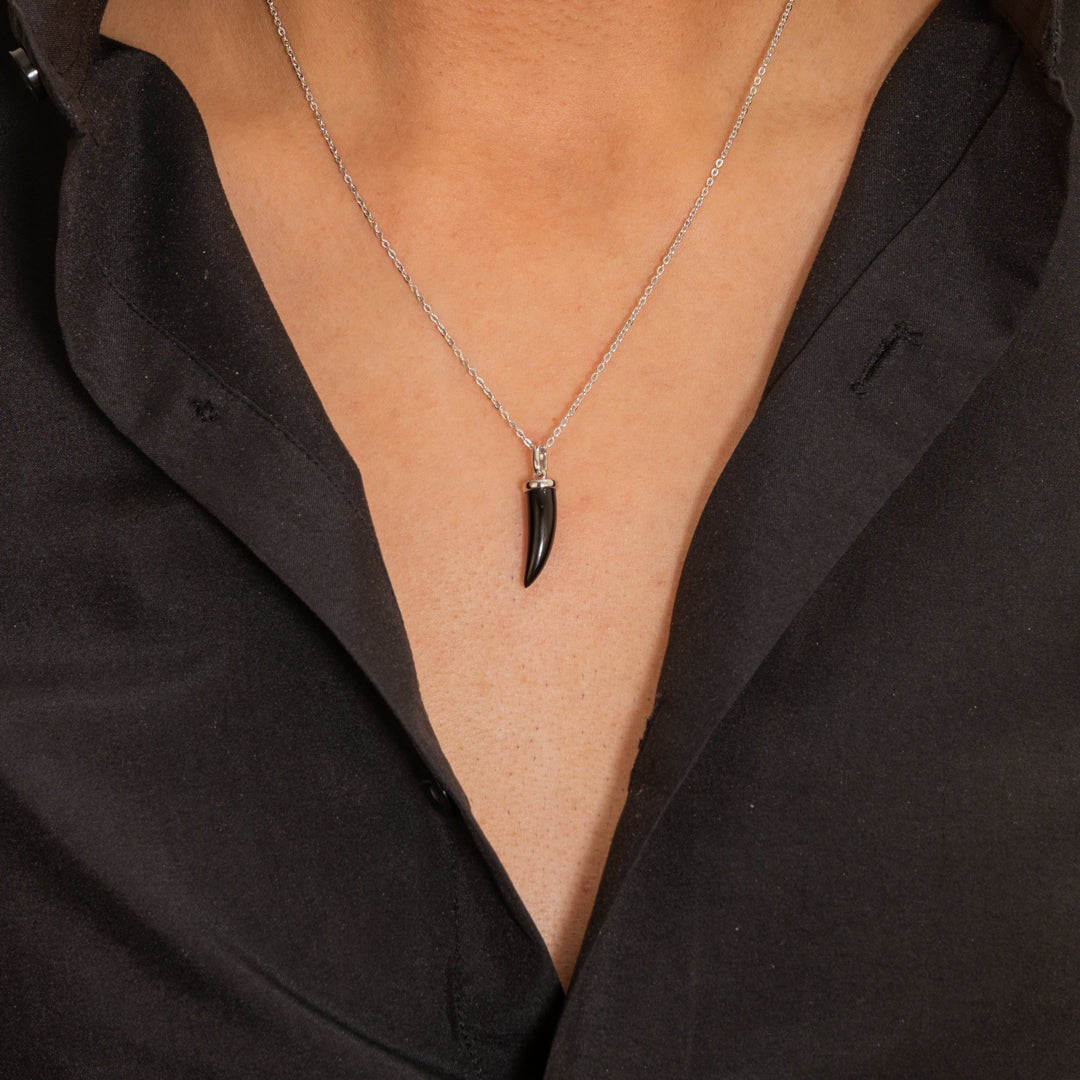 TINY CHROME REBEL MEN SILVER NECKLACE