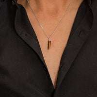 TINY CHROME REBEL MEN SILVER NECKLACE