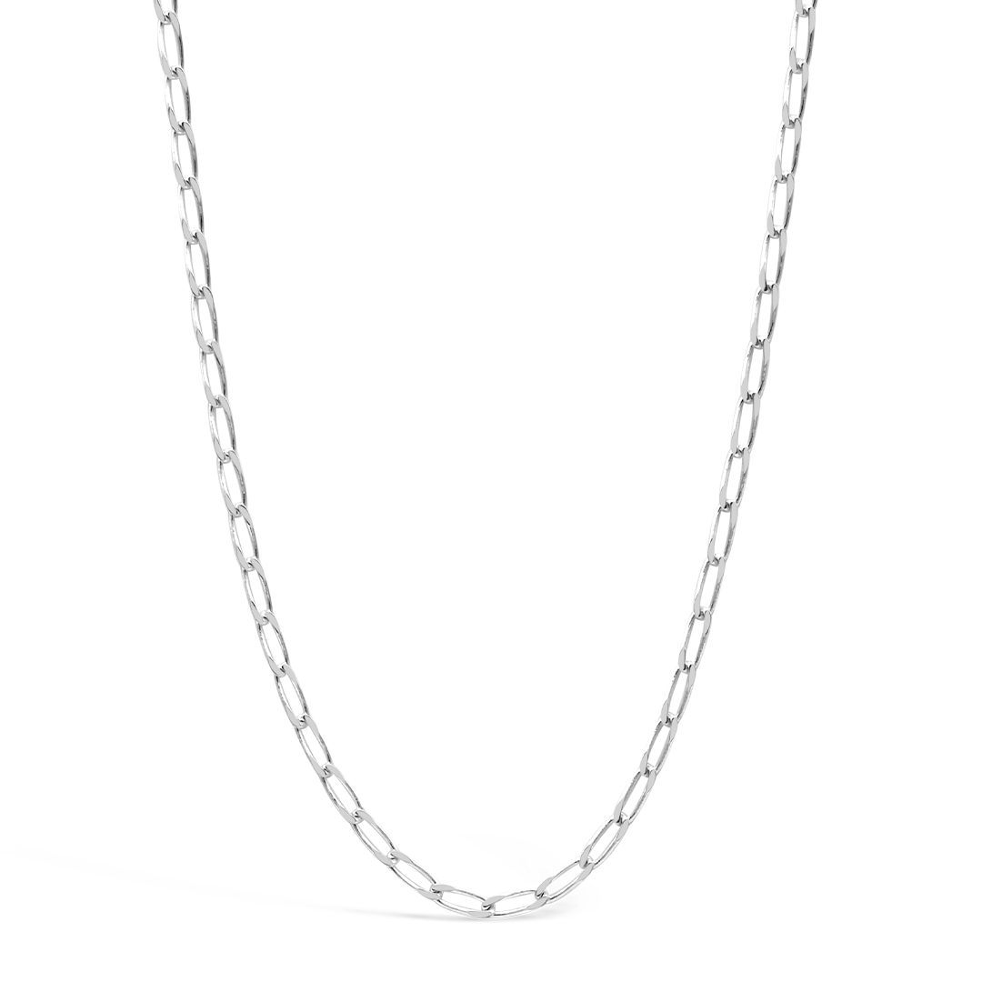 LINKED CHAIN MEN SILVER NECKLACE