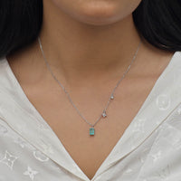 RADIANT COLORED STONE SILVER NECKLACE