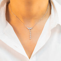 ELEGANT DROP PENDANT SILVER NECKLACE