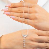 ELEGANT DROP PENDANT SILVER NECKLACE