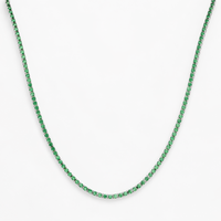 COLORED FULL ROUND TENNIS SILVER NECKLACE