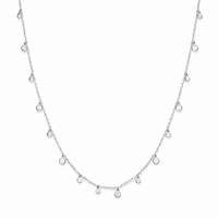 DROPPING PLAIN CIRCLES SILVER NECKLACE