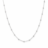 FULL PLAIN BEADS SILVER NECKLACE