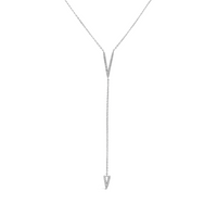 DROPPING V-SHAPED SILVER NECKLACE