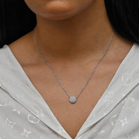 SIMPLE ROUNDED STONES SILVER NECKLACE