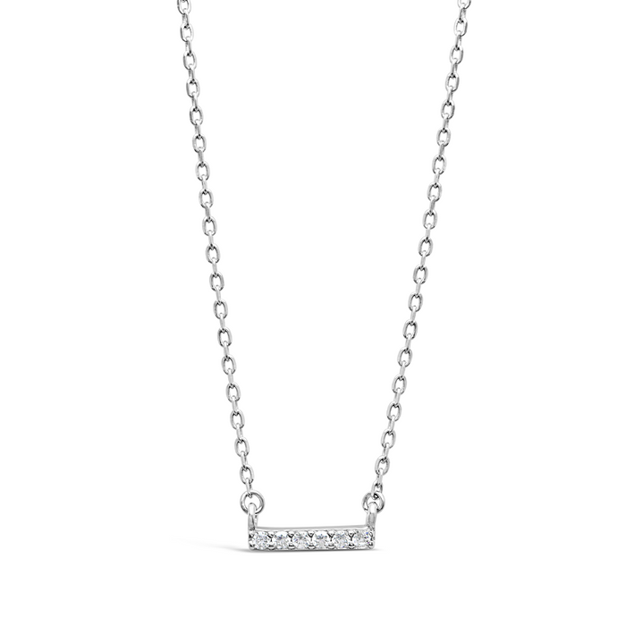 SIMPLE LINE OF ROUND STONES SILVER NECKLACE