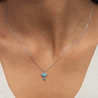 TRIPLE MARQUISE STONED SILVER NECKLACE