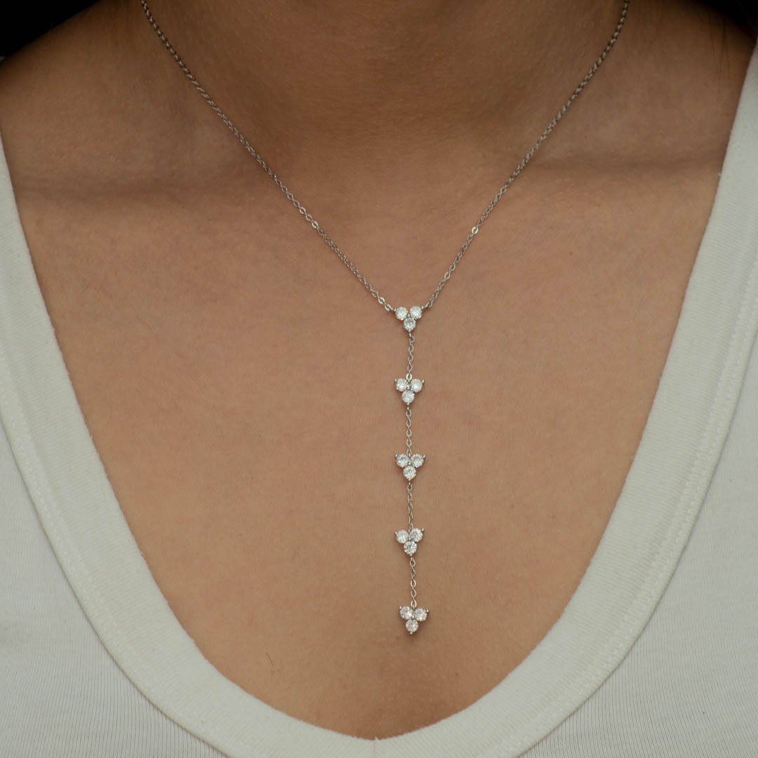 TRIPLE BOND FLOWER SHAPED SILVER SET