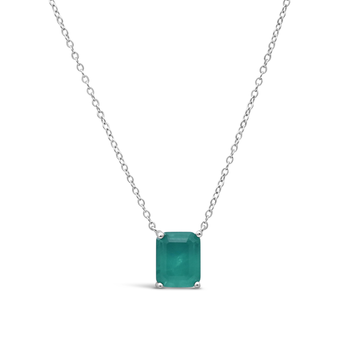 TURQUOISE RADIANT STONED SILVER NECKLACE