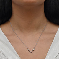 PLAIN DEER ANTLERS SILVER NECKLACE