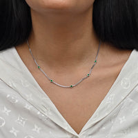 EMERALD HEARTS GOURMET SILVER NECKLACE