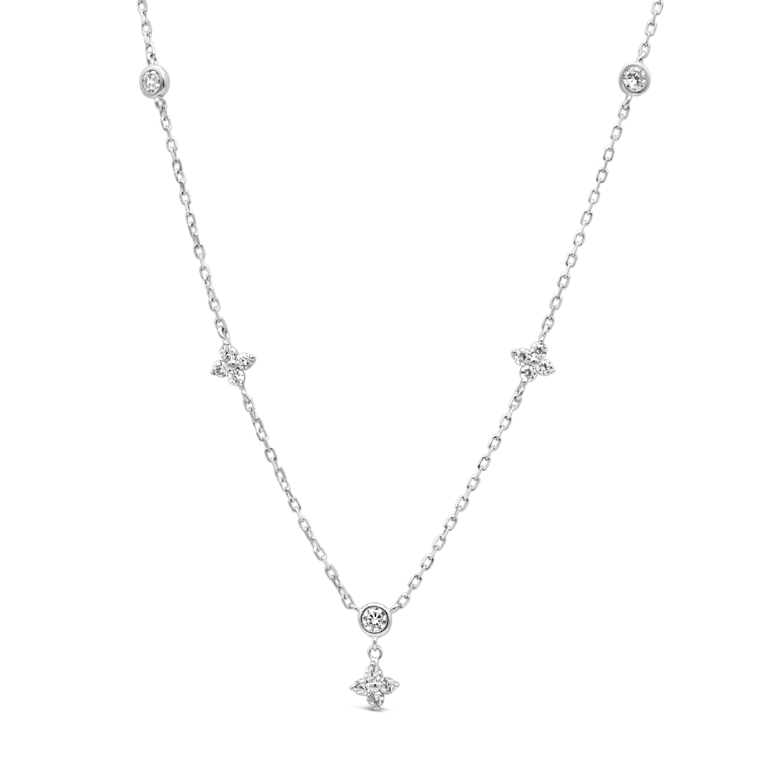 LINKED CROSSES SILVER NECKLACE