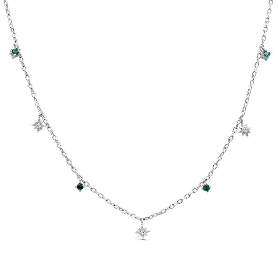 DROPPING BETHLEHEM STARS SILVER NECKLACE