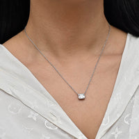 EMERALD CUT SILVER NECKLACE