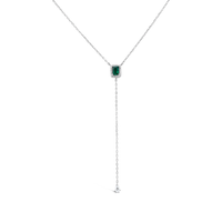 RADIANT GREEN STONED SILVER NECKLACE