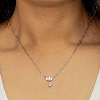 TRIPLE MARQUISE SILVER NECKLACE