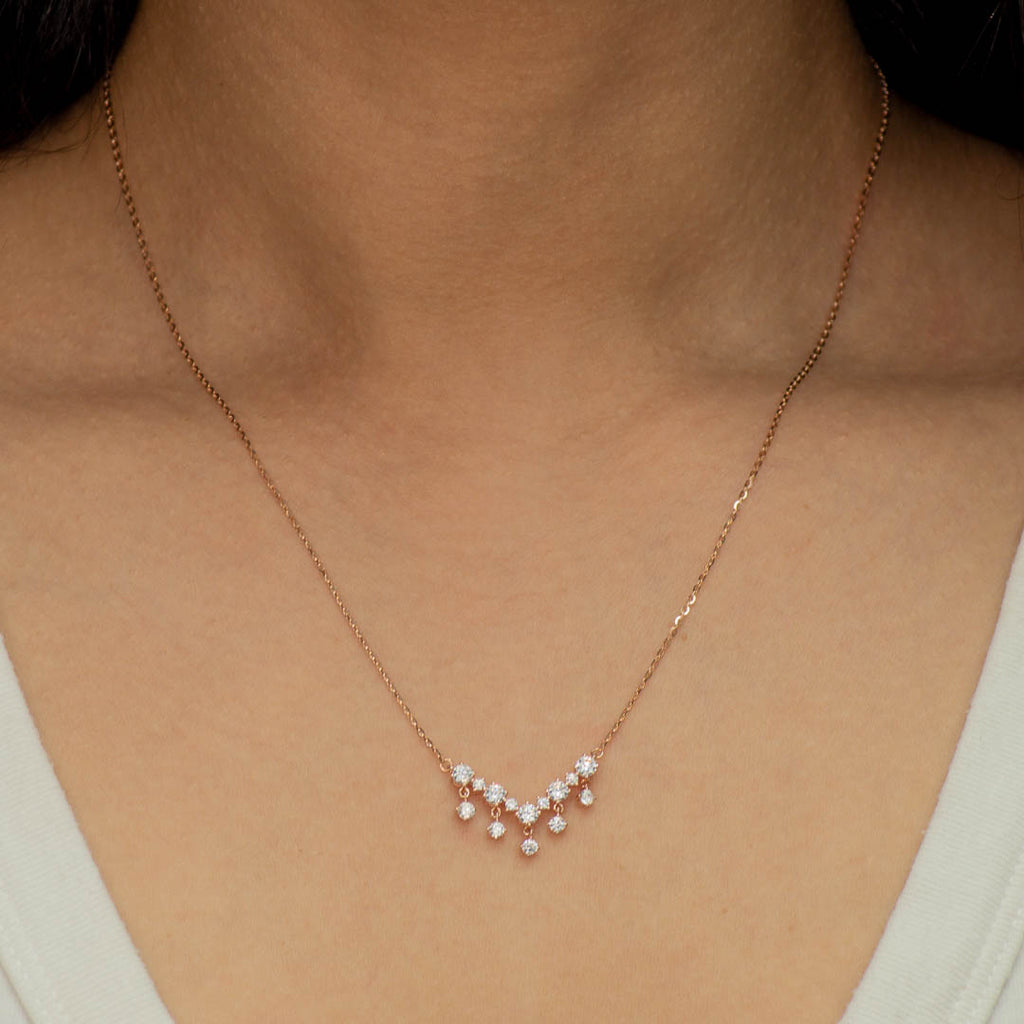 SPARKLING ROUND STONED SILVER NECKLACE – Marly Silver