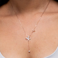 LONG PENDANT BUTTERFLY SILVER NECKLACE