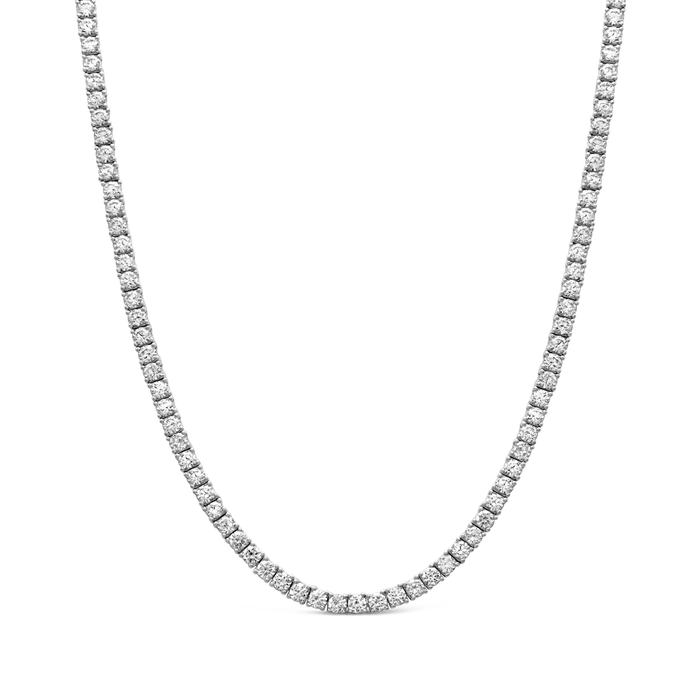 FULL ROUND TENNIS SILVER NECKLACE