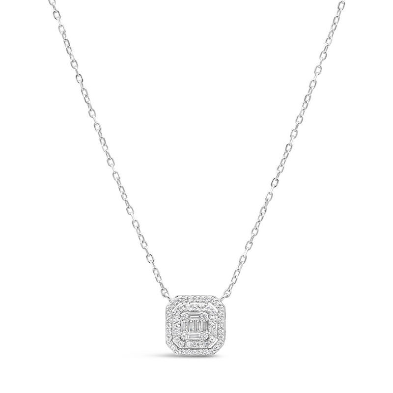 TAPERED SQUARE SILVER NECKLACE