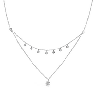 ELEGANT DOUBLE LAYERED SILVER NECKLACE