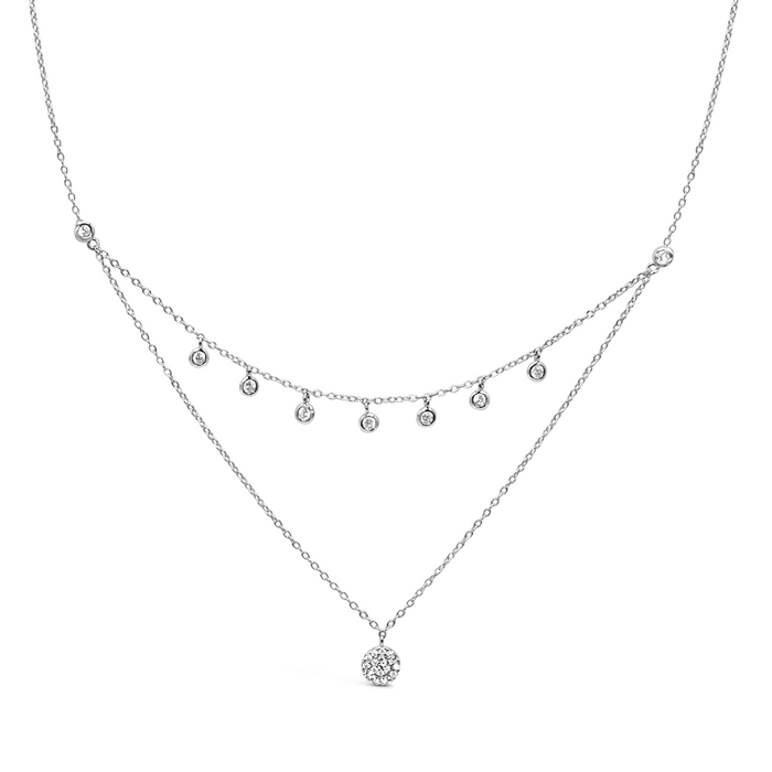 ELEGANT DOUBLE LAYERED SILVER NECKLACE