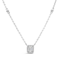 EMERALD CUT SILVER NECKLACE