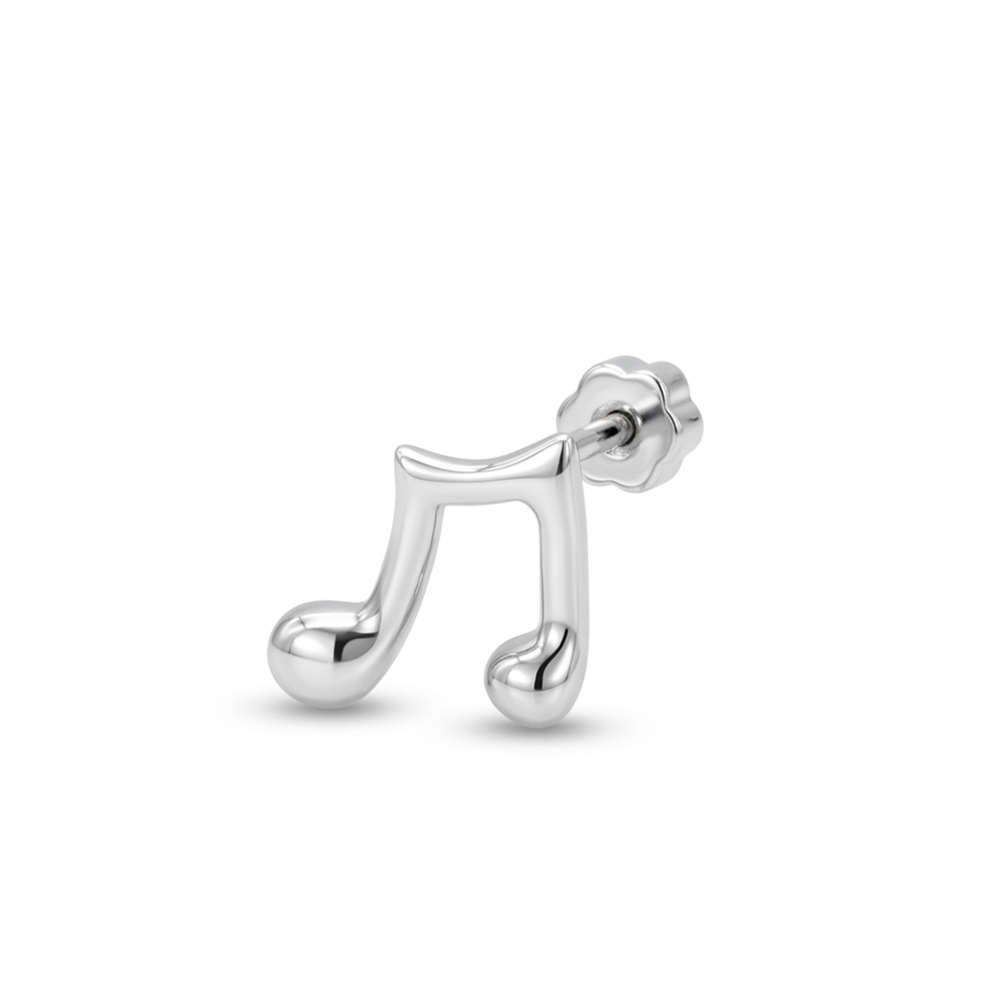 MUSIC NOTE STUD SILVER PIERCING
