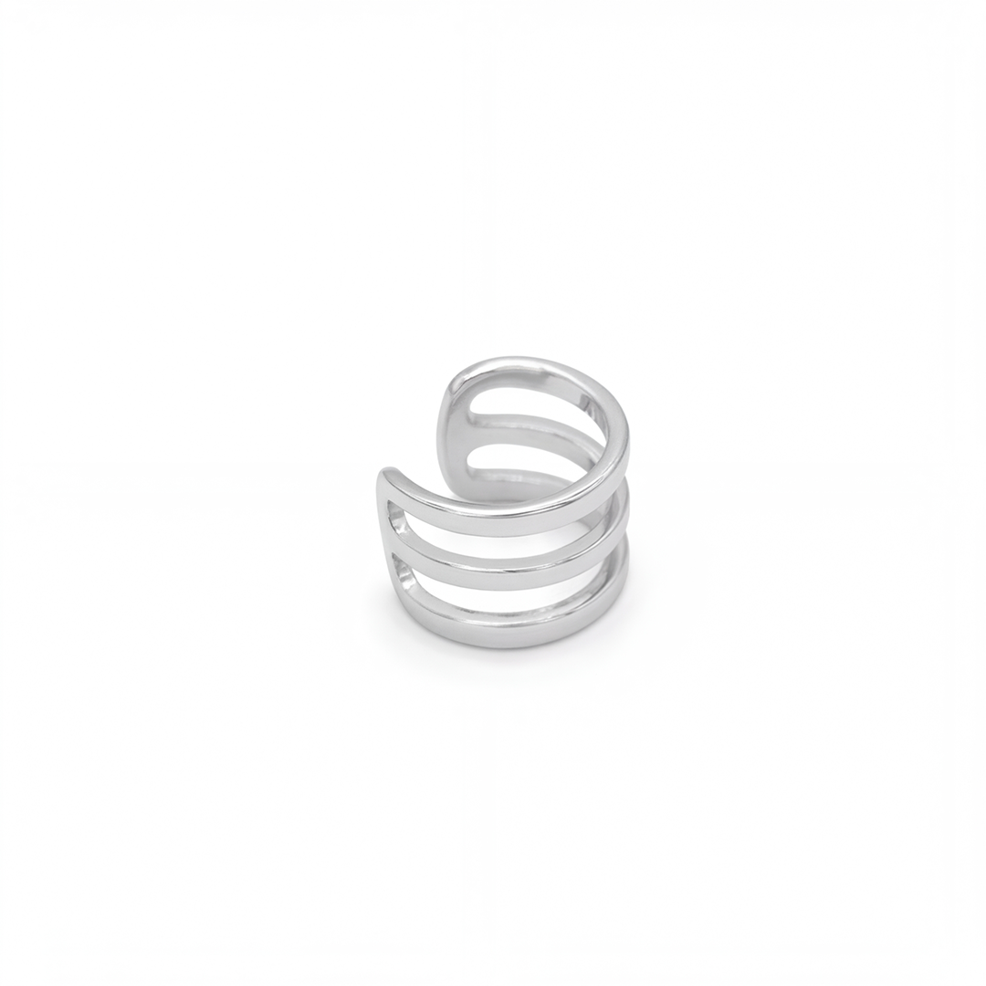 PLAIN TRIPLE LAYER CUFF SILVER PIERCING