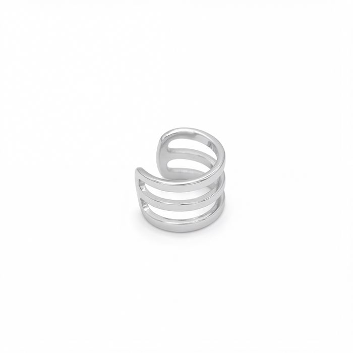 PLAIN TRIPLE LAYER CUFF SILVER PIERCING