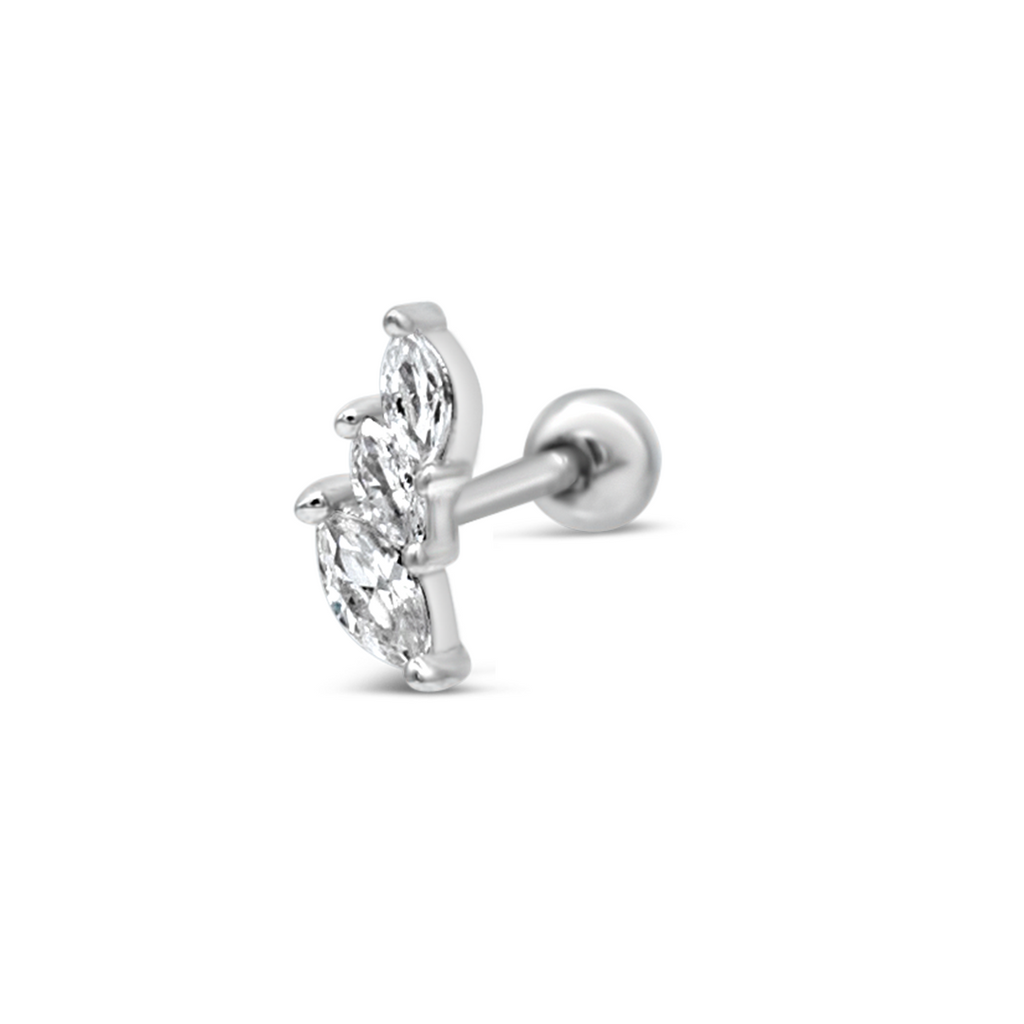 GRADED MARQUISE STONED SILVER PIERCING – Marly Silver