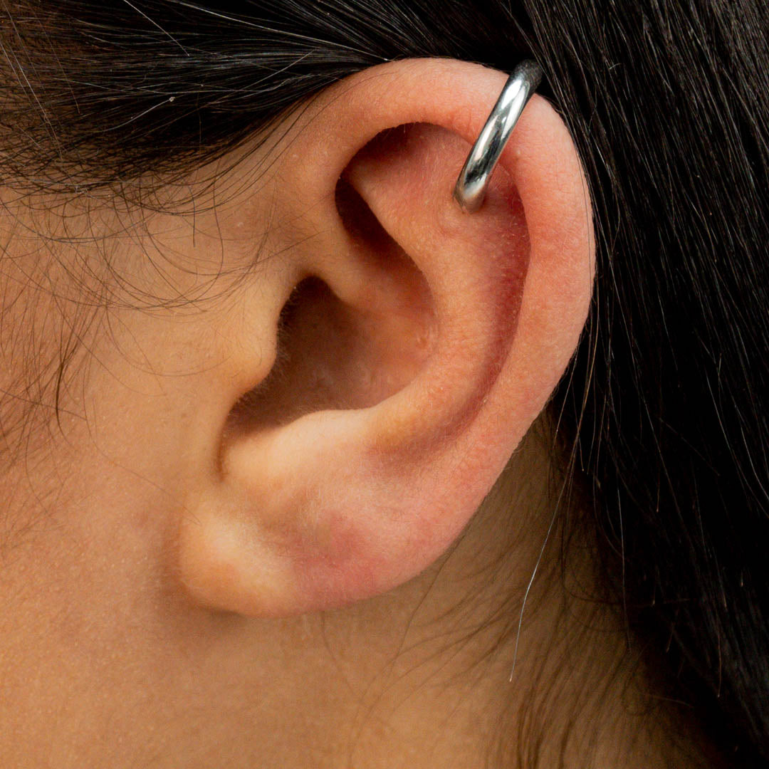 SIMPLE PLAIN CUFF SILVER PIERCING