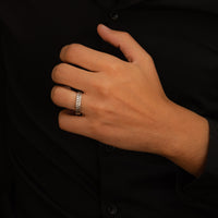 PLAIN WOVEAN MEN SILVER BAND