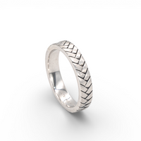 PLAIN WOVEAN MEN SILVER BAND