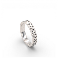 PLAIN WOVEAN MEN SILVER BAND